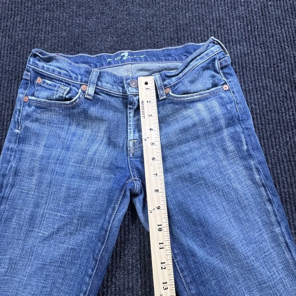 7 For All Mankind Jeans Womens 28 Blue Bootcut Medium Wash Stretch Denim - Picture 7 of 13